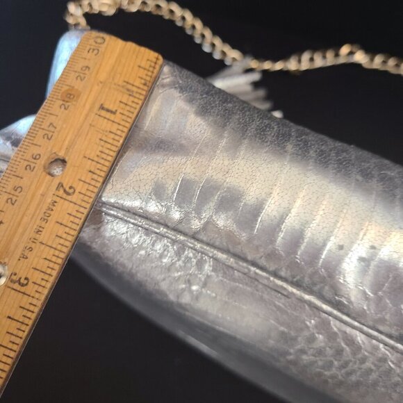 Victoria's Secret Silver Crossbody Purse w/Gold Chain Still Has Retail Tags - Picture 11 of 12